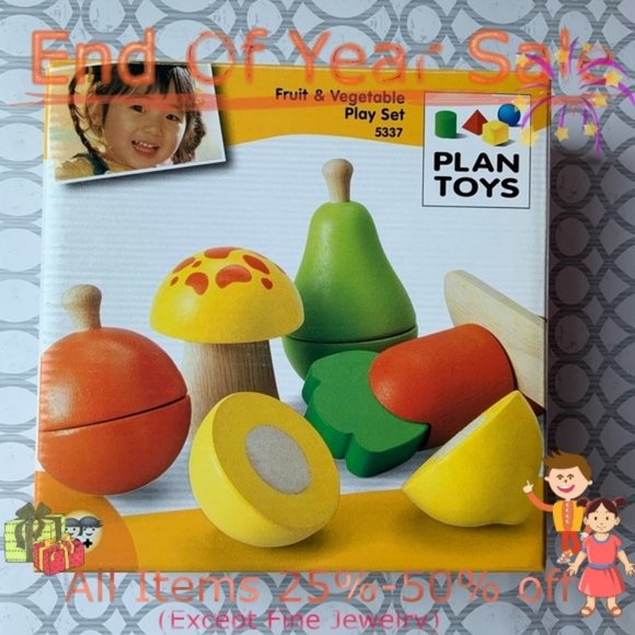 Plan Toys Other - Plan Toys Fruit and Vegetable Play Set 5337